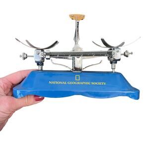National Geographic Scale Balance Beam Blue Science Vintage Toy Incomplete